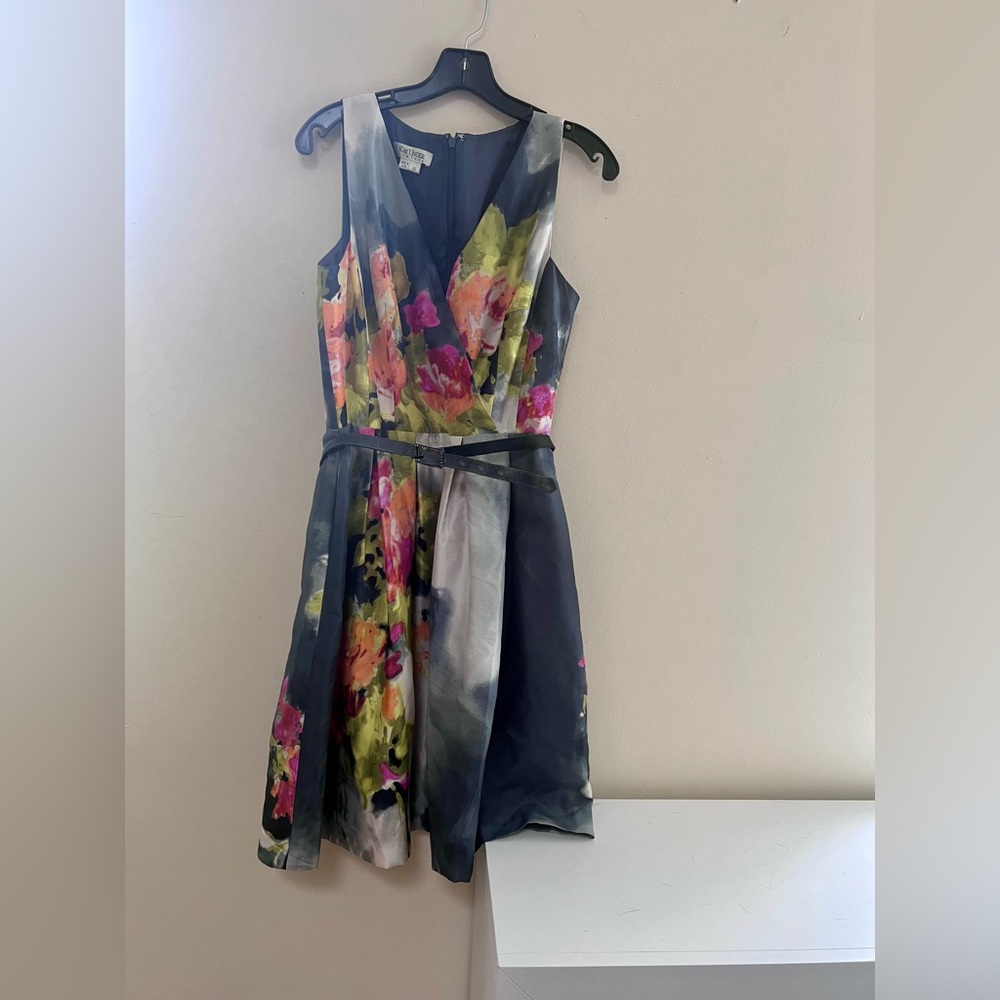 Kay Unger Floral Sleeveless Dress